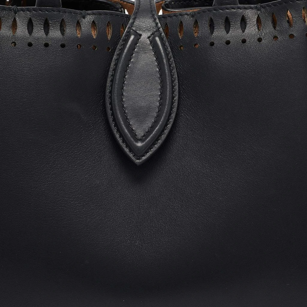 Alaia Alaia Black Laser Cut Leather Angele 20 Petal Tote 5