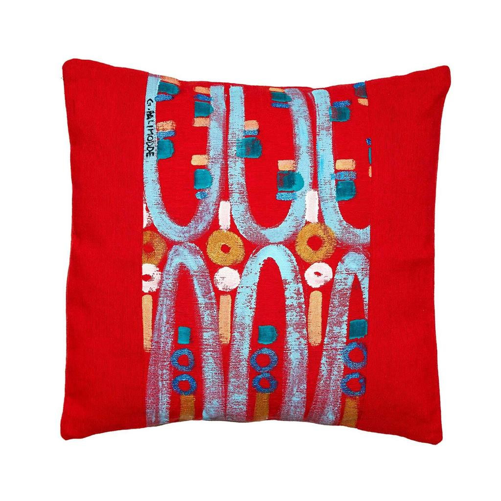 Le Botteghe Su Gologone Cotton Hand Painted Indoor Cushion 60x60 cm