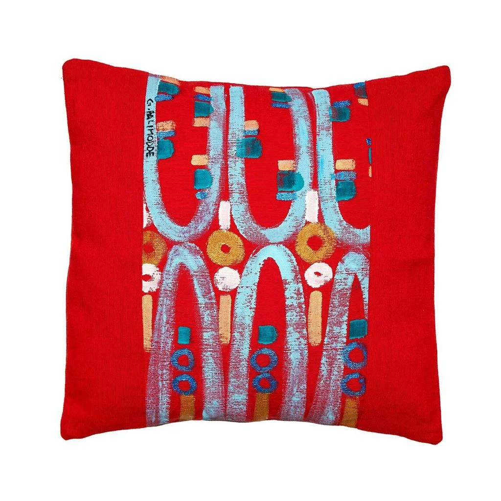 Le Botteghe Su Gologone Cotton Hand Painted Indoor Cushion 60x60 cm 1