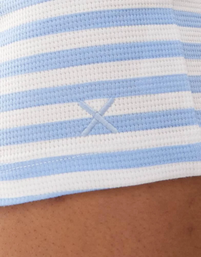 COLLUSION COLLUSION stripe micro short coord in blue and white 3