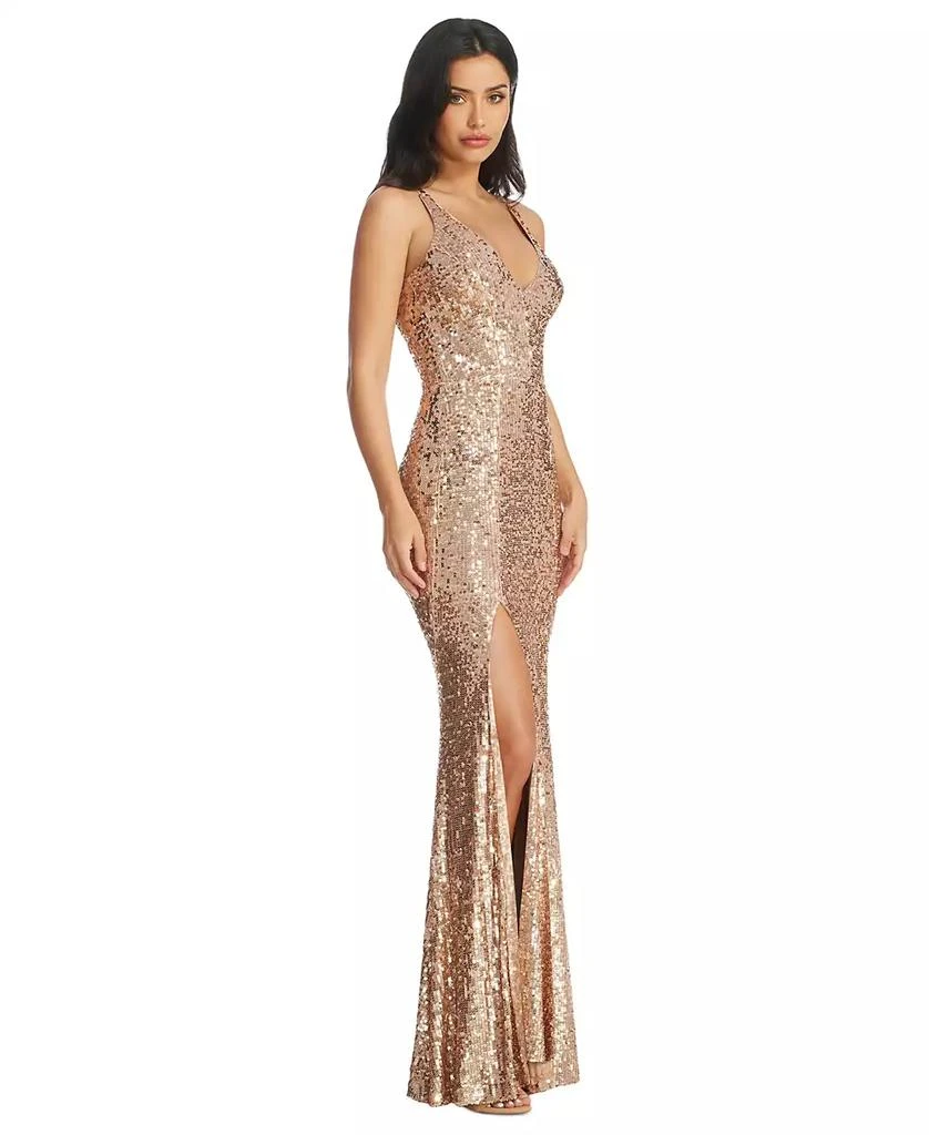 Dress The Population Women
s Iris Sequined Side-Slit Gown 3