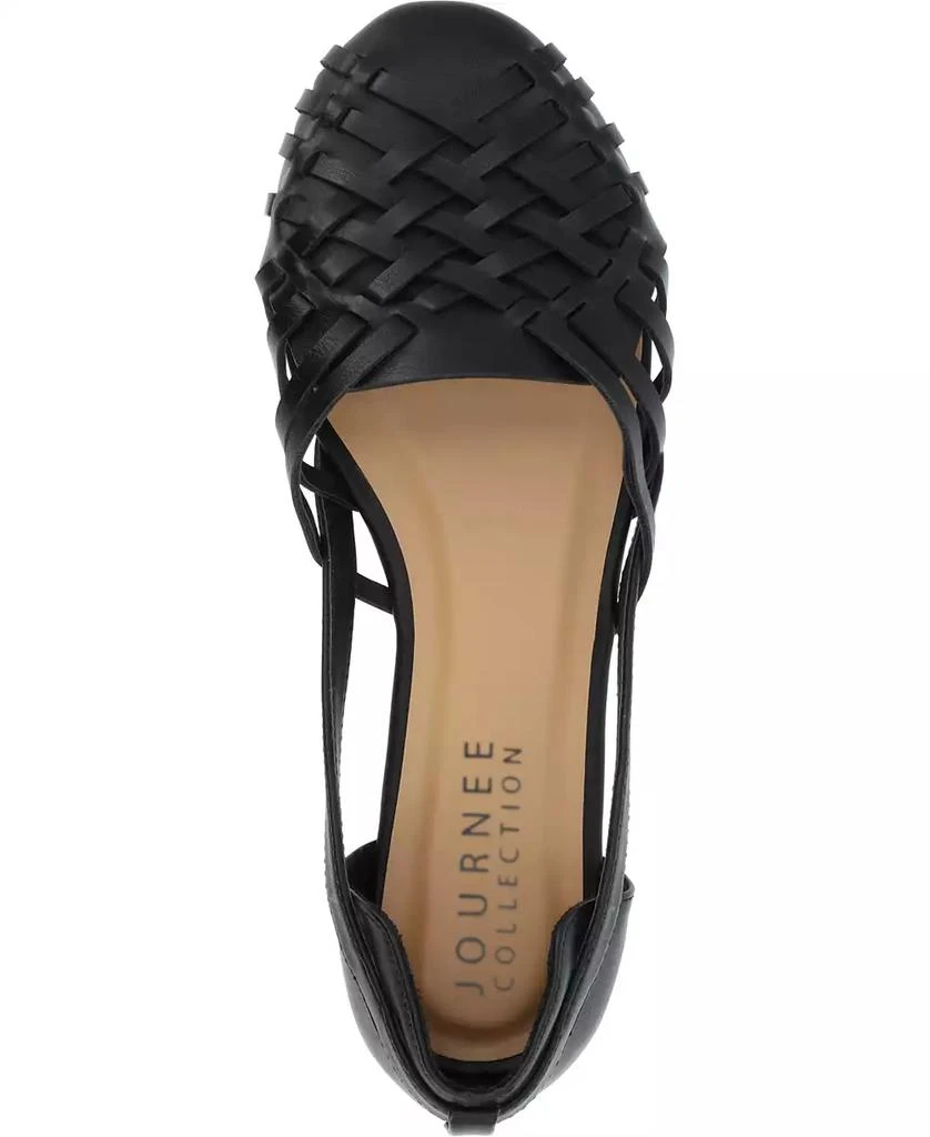 Journee Collection Women's Ekko Woven Round Toe Flats 4