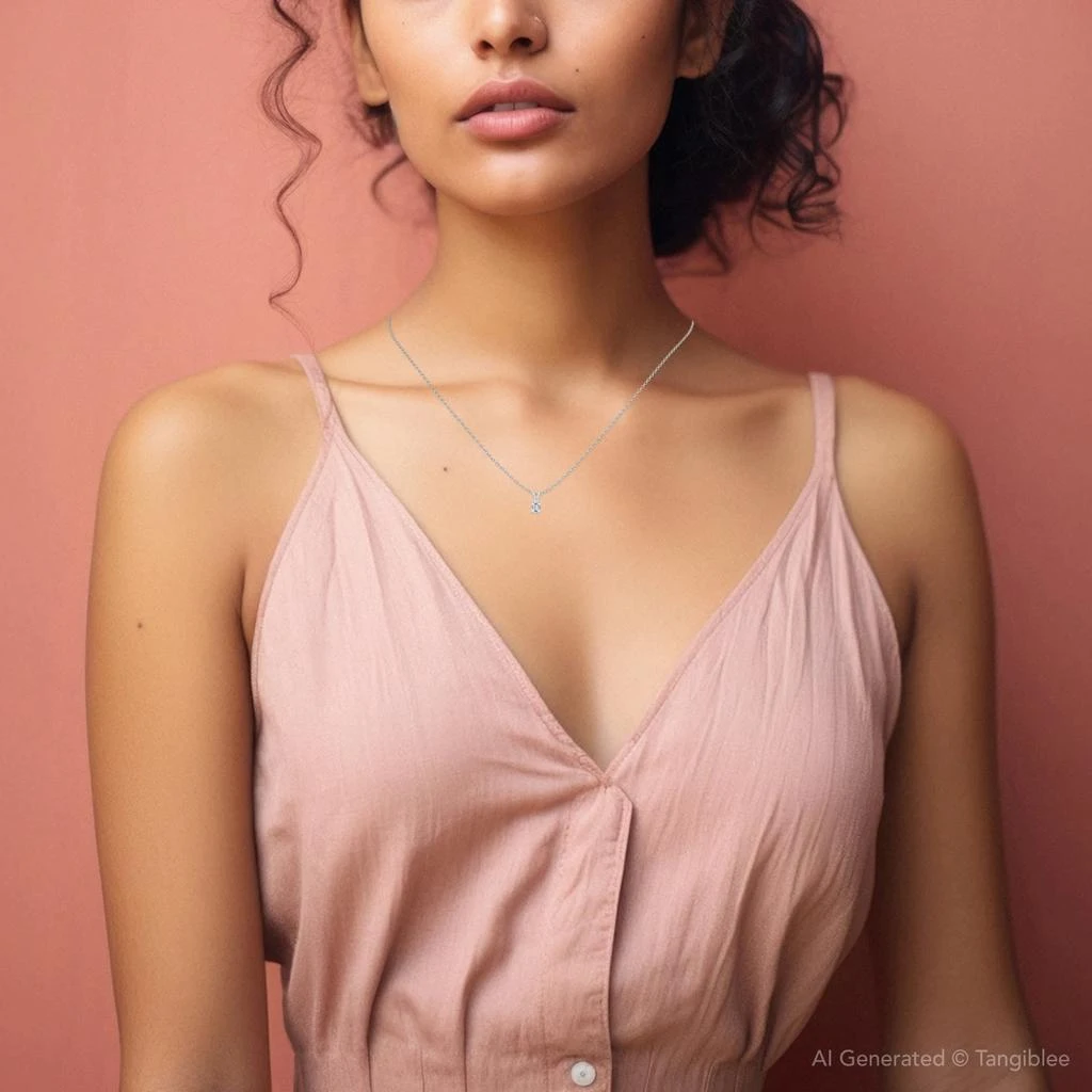 Pompeii3 3/4Ct Solitaire Emerald Cut Diamond Pendant 14k White Gold Lab Grown Necklace 5