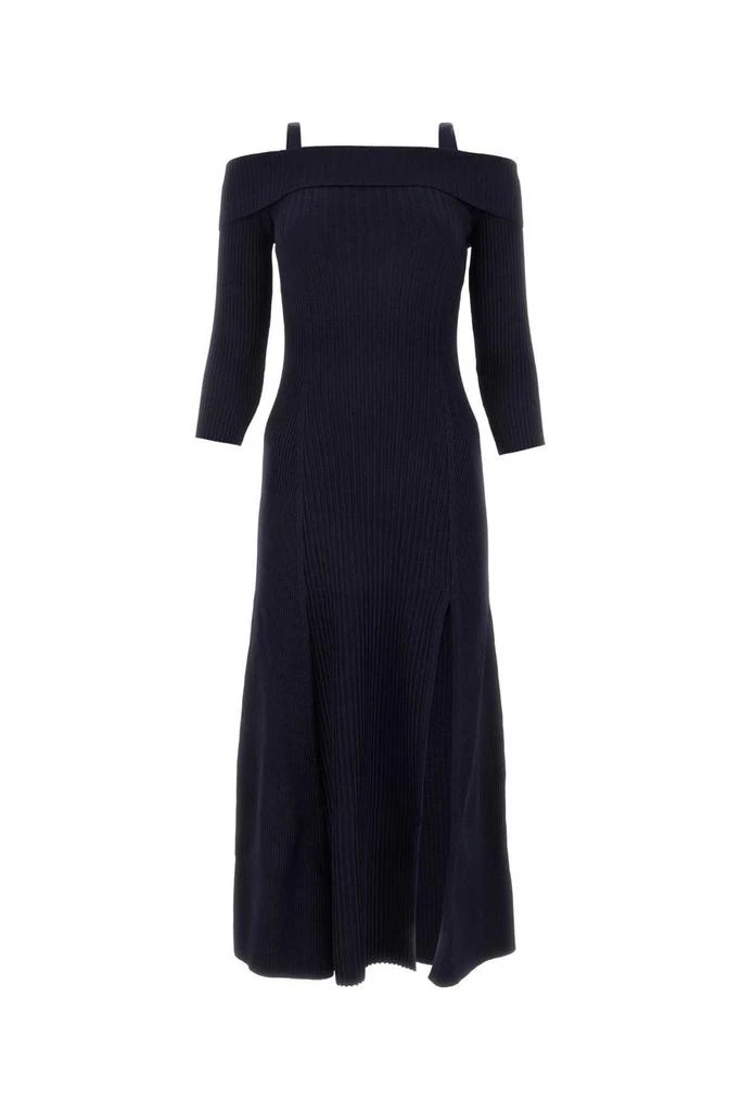 Ganni Ganni Melange Knitted Off Shoulder Maxi Dress 1