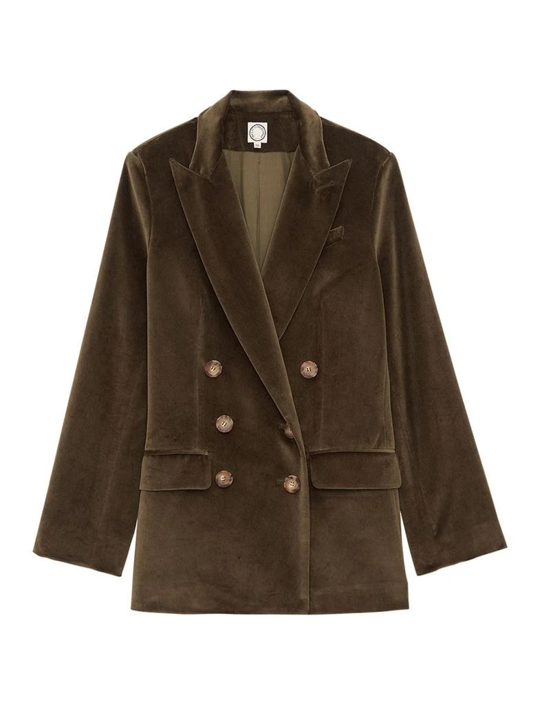 INES DE LA FRESSANGE PARIS Ezio khaki velvet jacket 1