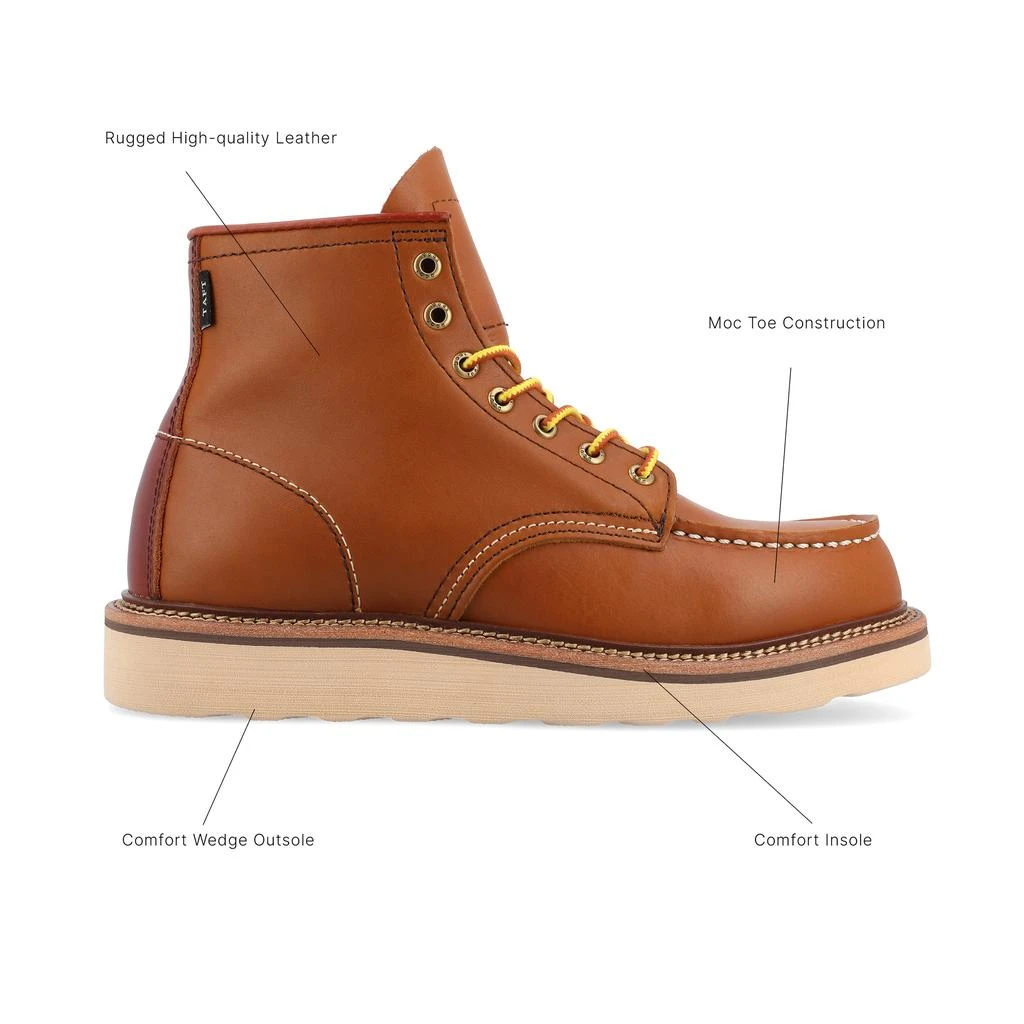 NEW TAFT CLOTHING men\'s 002 leather moc toe boots in brown 365 Men main image 3