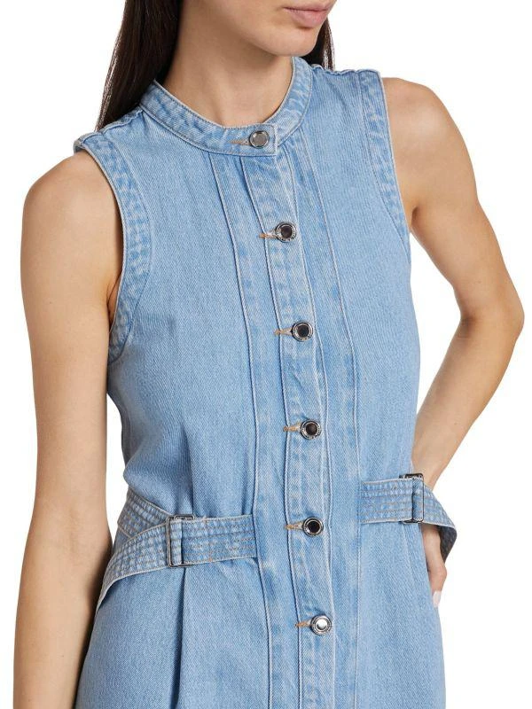 Derek Lam Camille Side Buckle Cotton-Blend Minidress 4