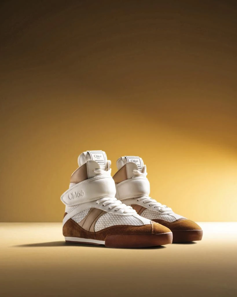 Chloé Kick High-Top Mesh Leather Sneakers 2