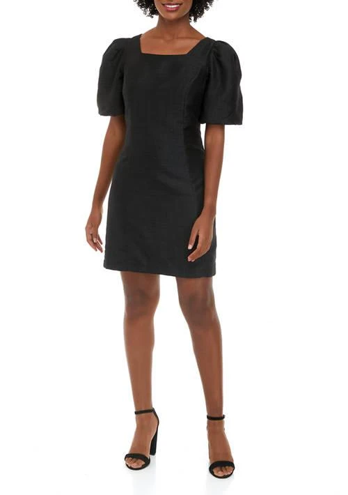 Crown & Ivy™ Ivy Womens Short Puff Sleeve Dupioni Dress 1