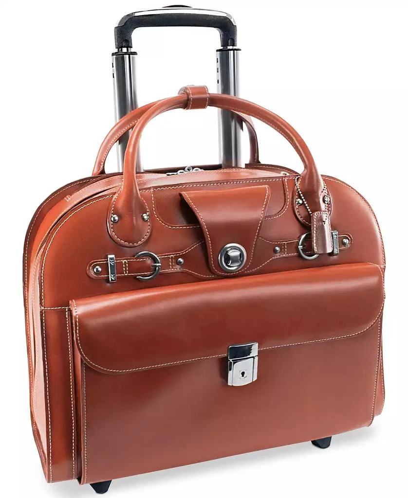McKlein Edgebrook Leather Wheeled Laptop Briefcase 1