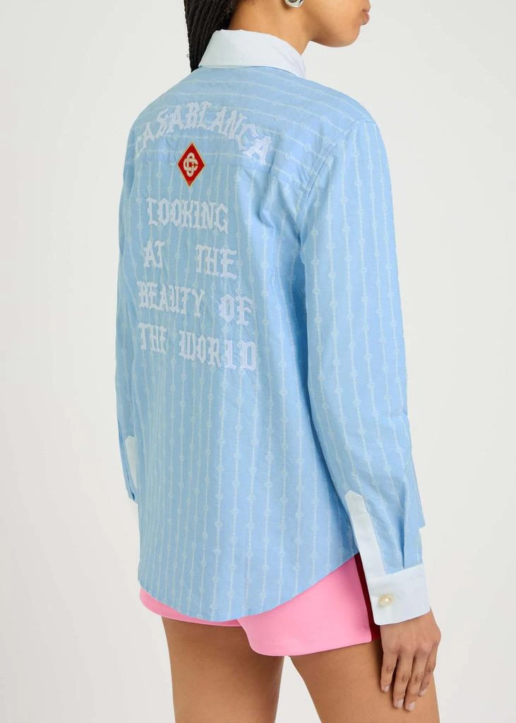 Casablanca Laurel embroidered cotton-blend shirt 3