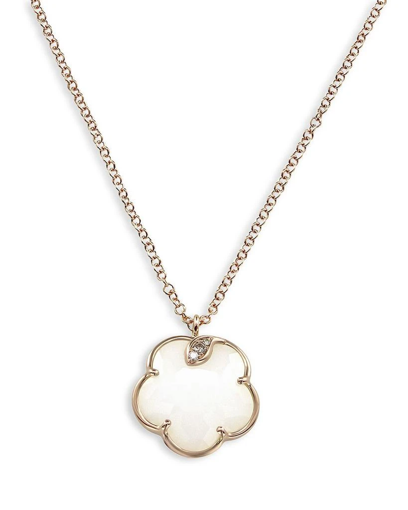 Pasquale Bruni 18K Rose Gold Petit Joli White Agate and Diamond Pendant Necklace, 16.75" 1
