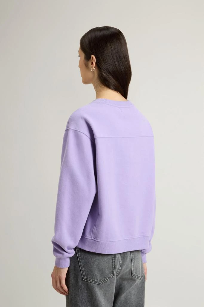 Woolrich Crewneck Sweatshirt in Pure Cotton with Embroidered Logo - Women - White 3