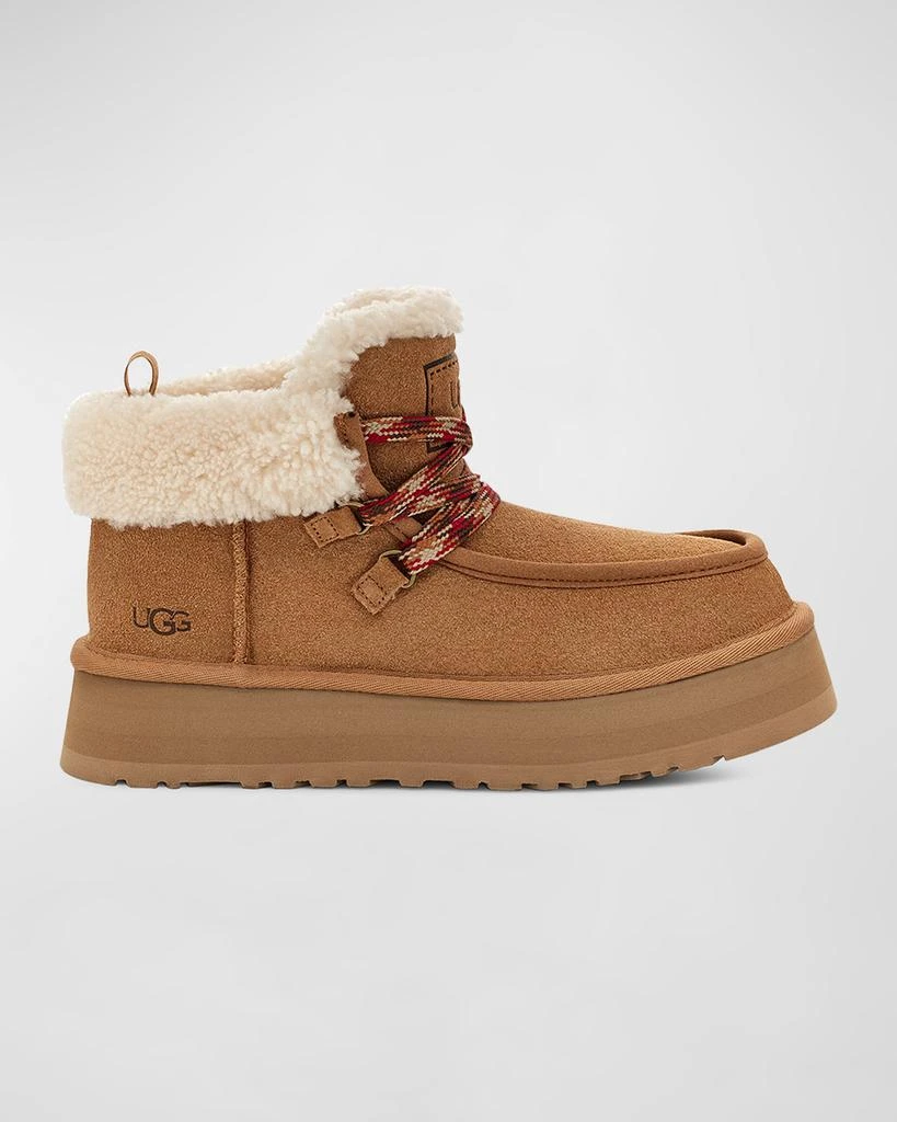 UGG Funkarra Suede Shearling Lace-Up Booties 1