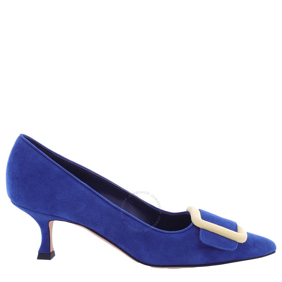 Manolo Blahnik Maysale Pointed-Toe Suede Pumps