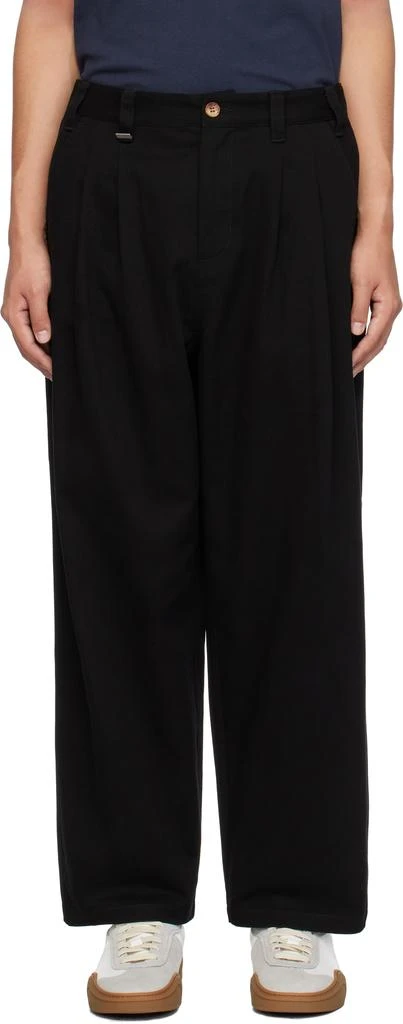 Metalwood Studio Black Elastic Waist Baggy Trousers 1
