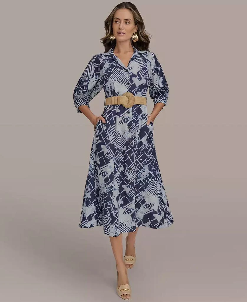 Donna Karan Women's Belted Midi Shirt Dress 4