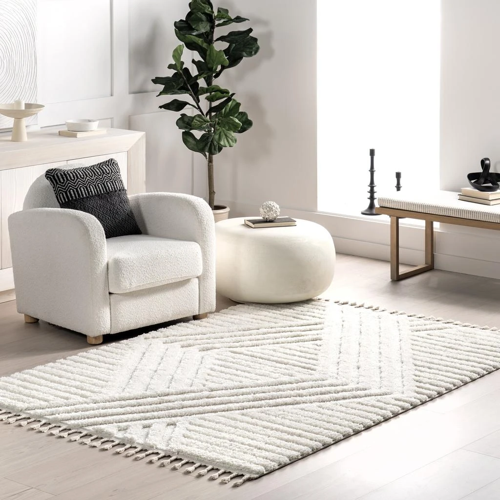 nuLOOM Risette Geometric Shag Tassel Area Rug 1