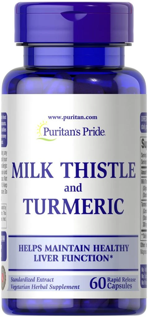 Puritan's Pride Milk Thistle & Turmeric 60 capsules 1