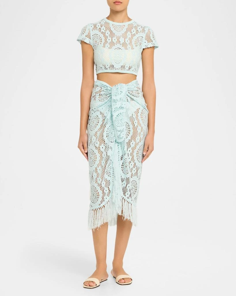 SIMKHAI Thyri Open-Knit Fringe Pareo Coverup 2