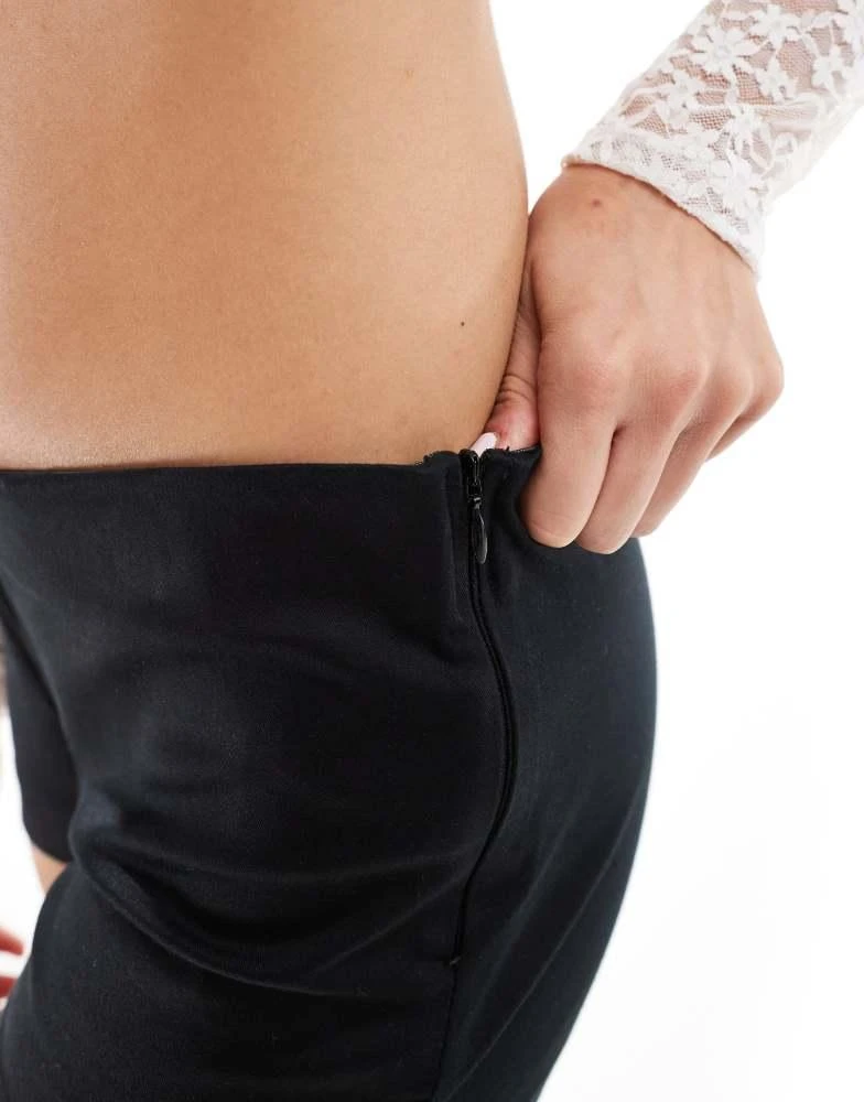 Monki Monki hotpants shorts with side zip in black 4