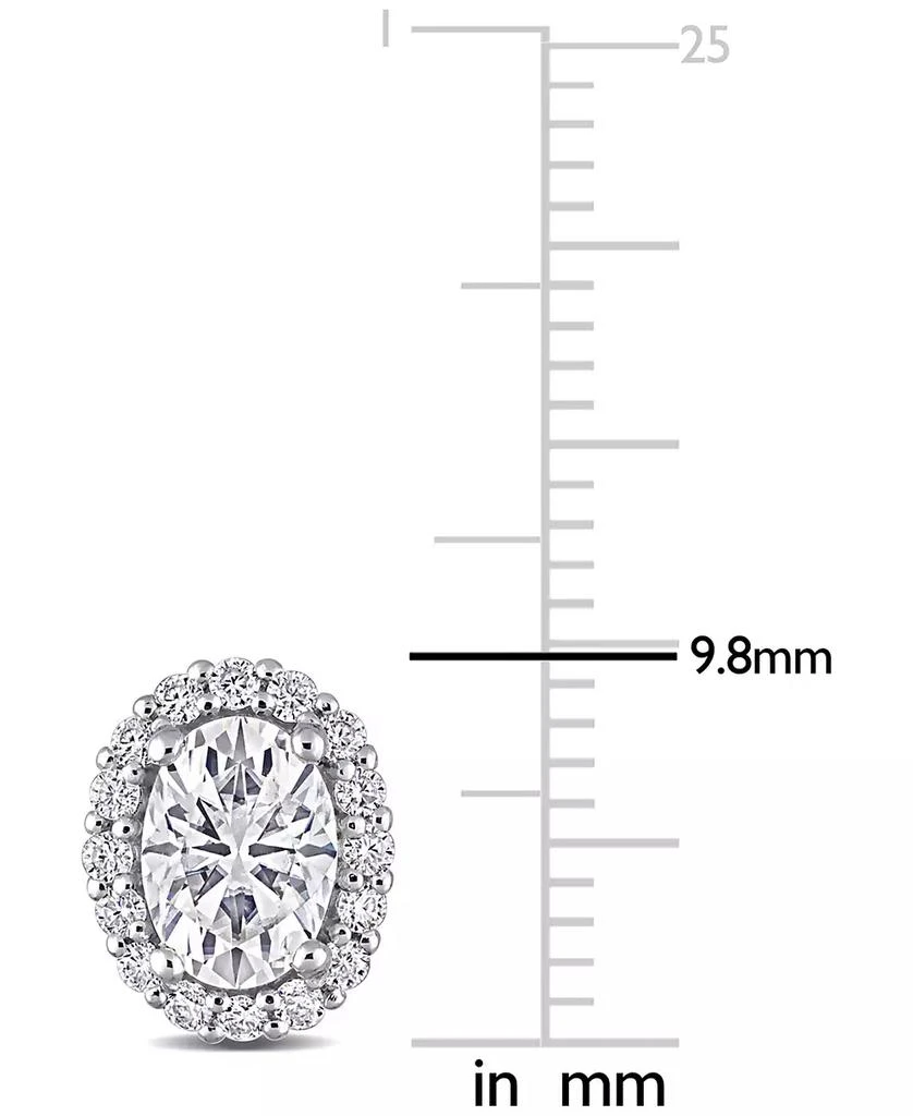 Macy's Lab-Created Moissanite Oval Halo Stud Earrings (2-1/3 ct. t.w.) in Sterling Silver 3