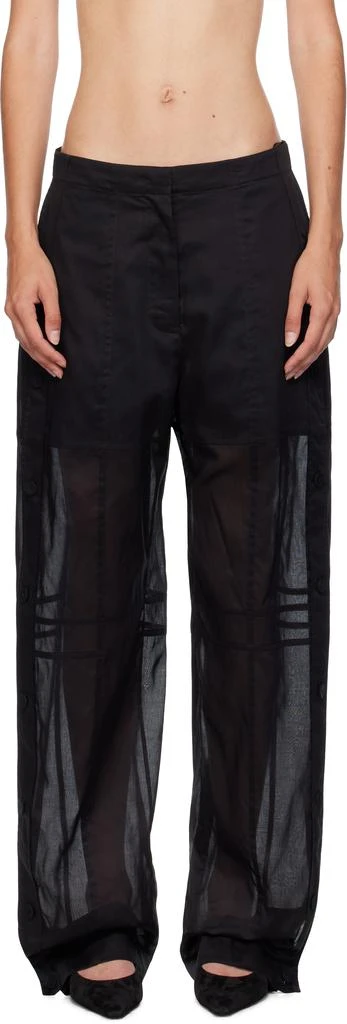 Jil Sander Black Cotton Muslin Trousers 1