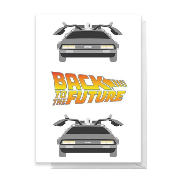 Original Hero Back To The Future DeLorean Greetings Card
