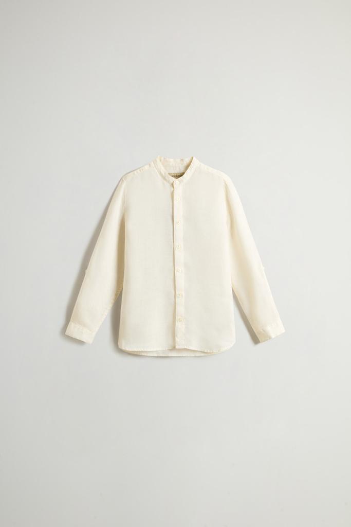 Woolrich Boys’ Garment-Dyed Pure Linen Shirt - Boys - Blue