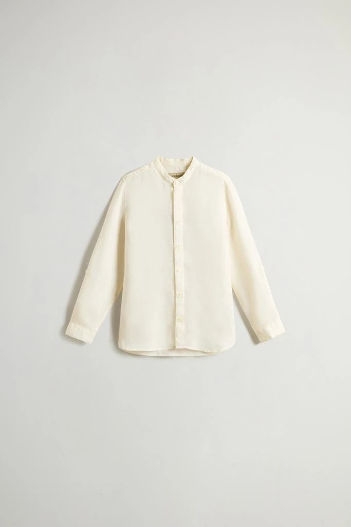 Woolrich Boys’ Garment-Dyed Pure Linen Shirt - Boys - White 1