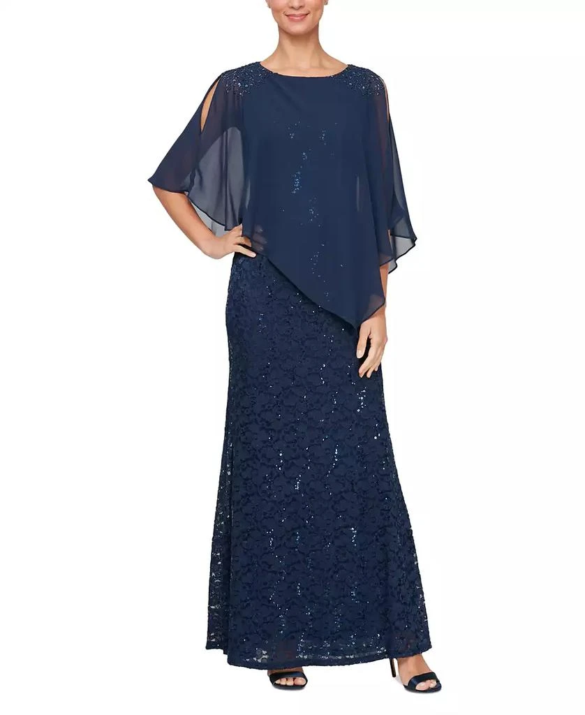 sl fashions petite dresses Sl Fashions Petite Short-Sleeve V-Neck Long Dress - Iris