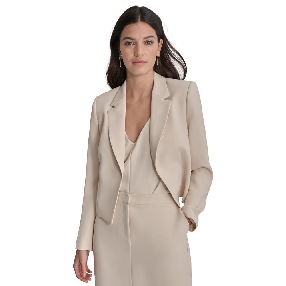 DKNY Women's Notch-Lapel Open-Front Cropped Blazer