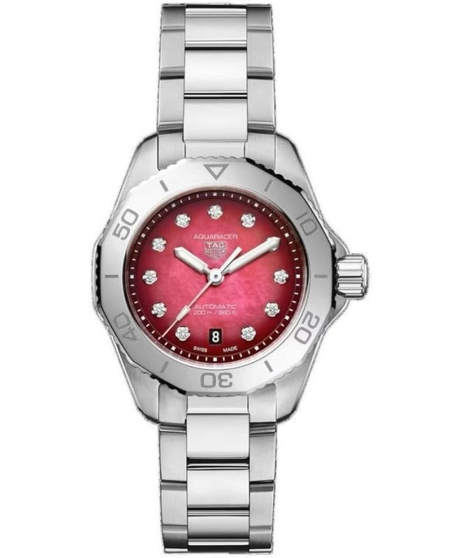 Tag Heuer Tag Heuer Aquaracer Professional 200 Date Smokey Red Diamond Dial Steel Women's Watch WBP2414.BA0622 1