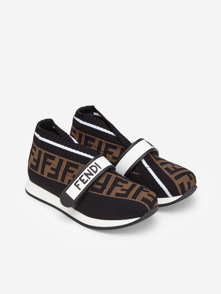 Fendi Kids Kids FF Logo Trainers in Black