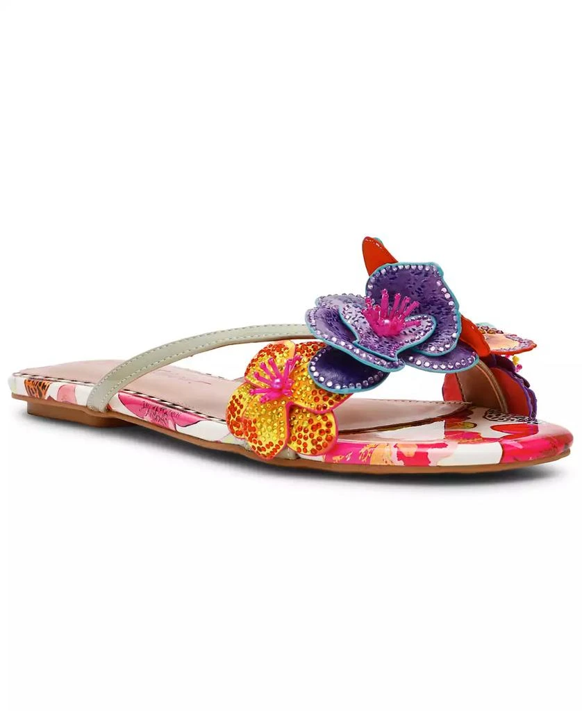 Betsey Johnson Women's Nicolle Flower Flat Sandals