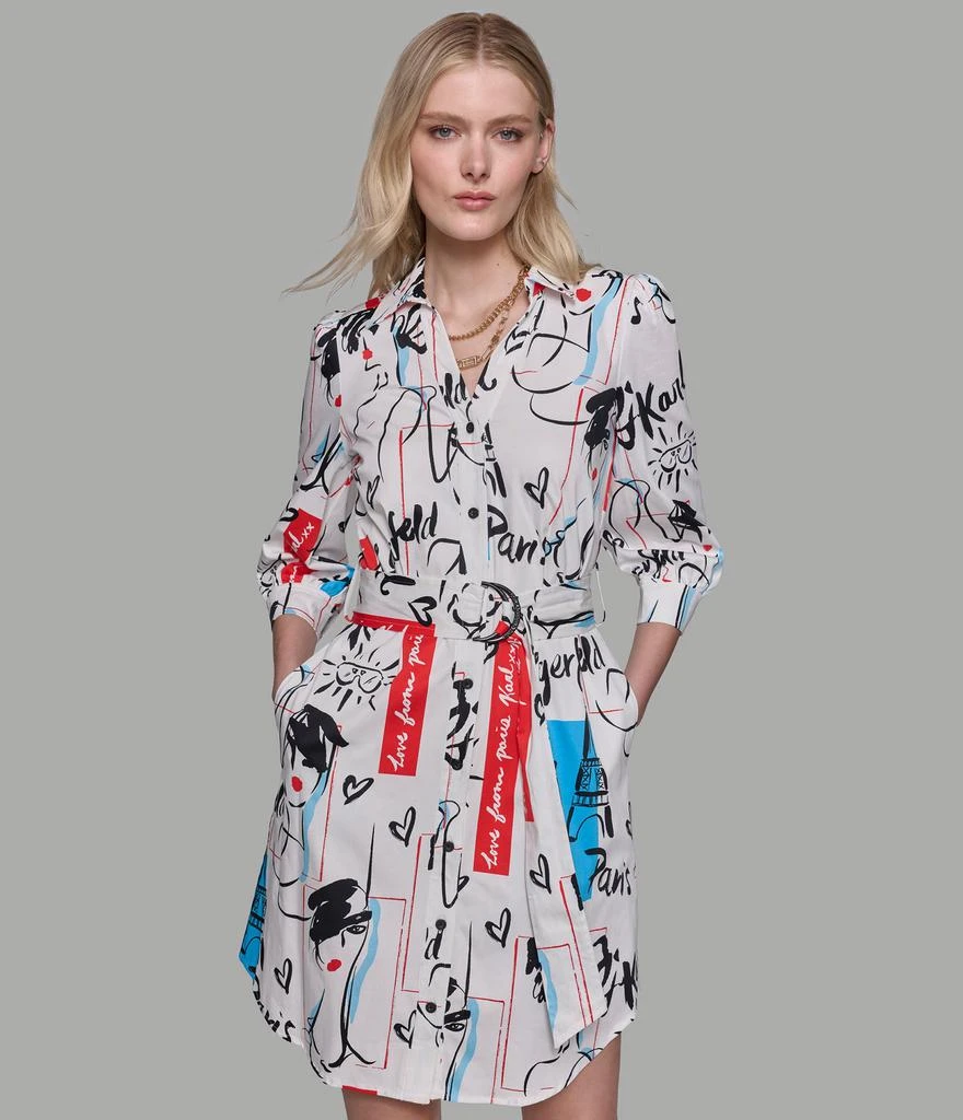 Karl Lagerfeld Paris SKETCH PRINT SHIRT DRESS 1