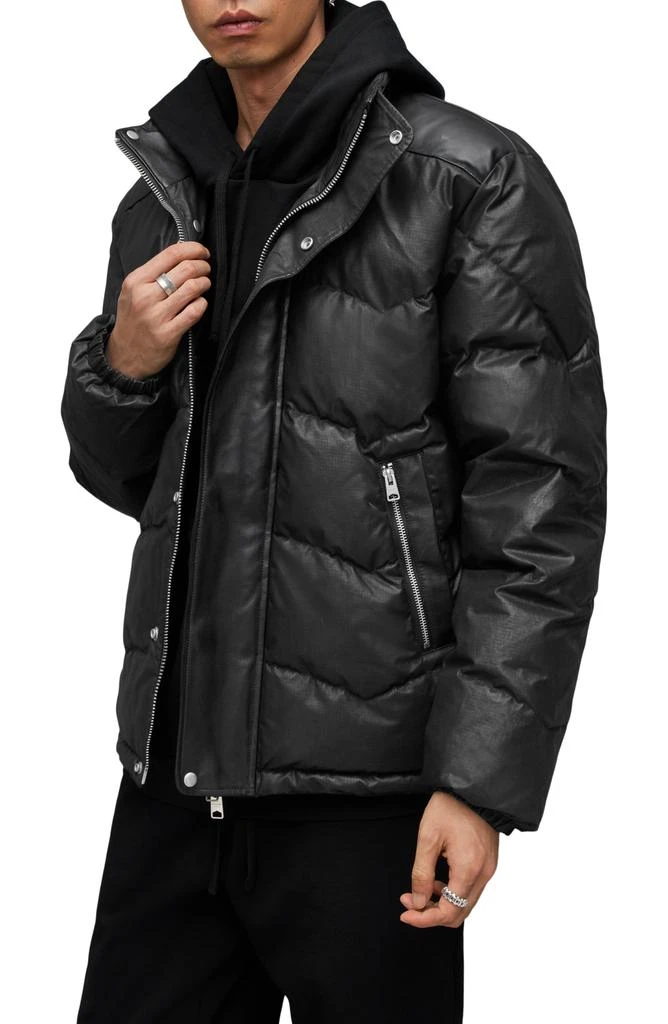 ALL SAINTS Altair Waxed Puffer Jacket with Stowaway Hood 1
