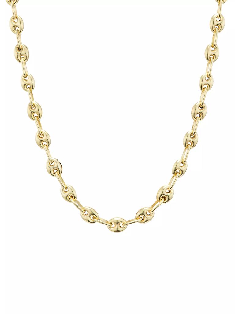 Sheryl Lowe Puffy Graduated Mariner Sterling 14K Yellow Gold Necklace