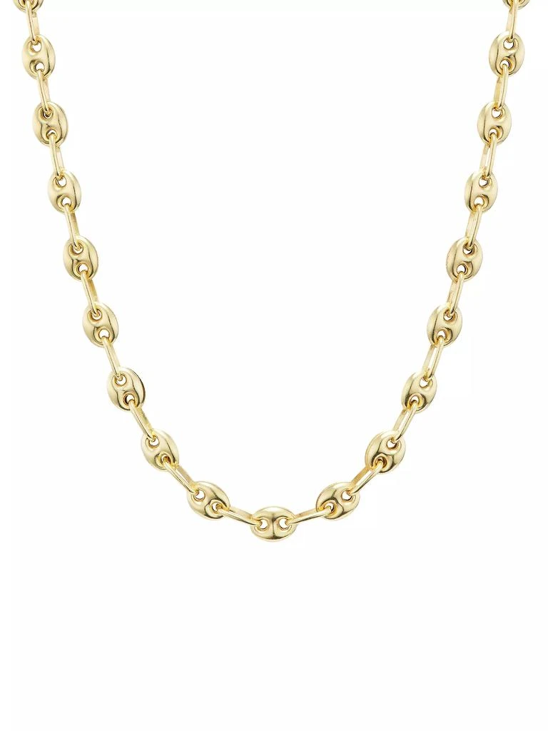 Sheryl Lowe Puffy Graduated Mariner Sterling 14K Yellow Gold Necklace 2