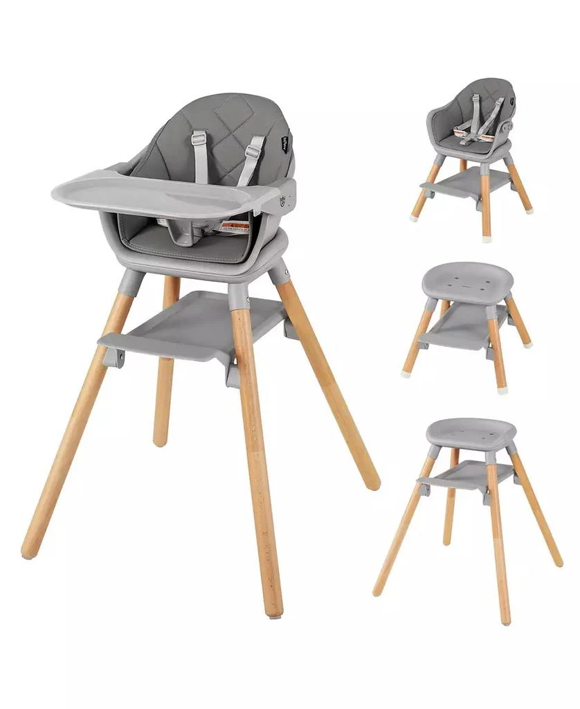 GOUUN 6 in 1 Convertible Highchair with Safety Harness and Removable Tray 2