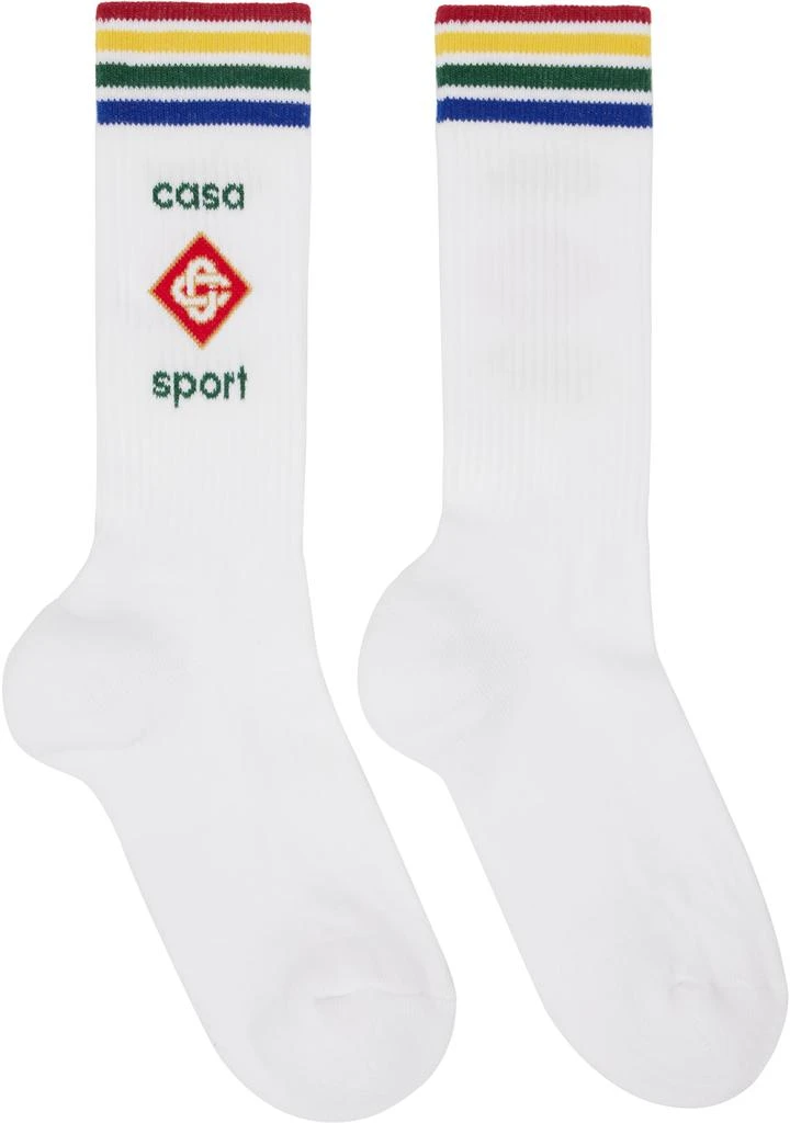 Casablanca White Casa Sport Socks 1