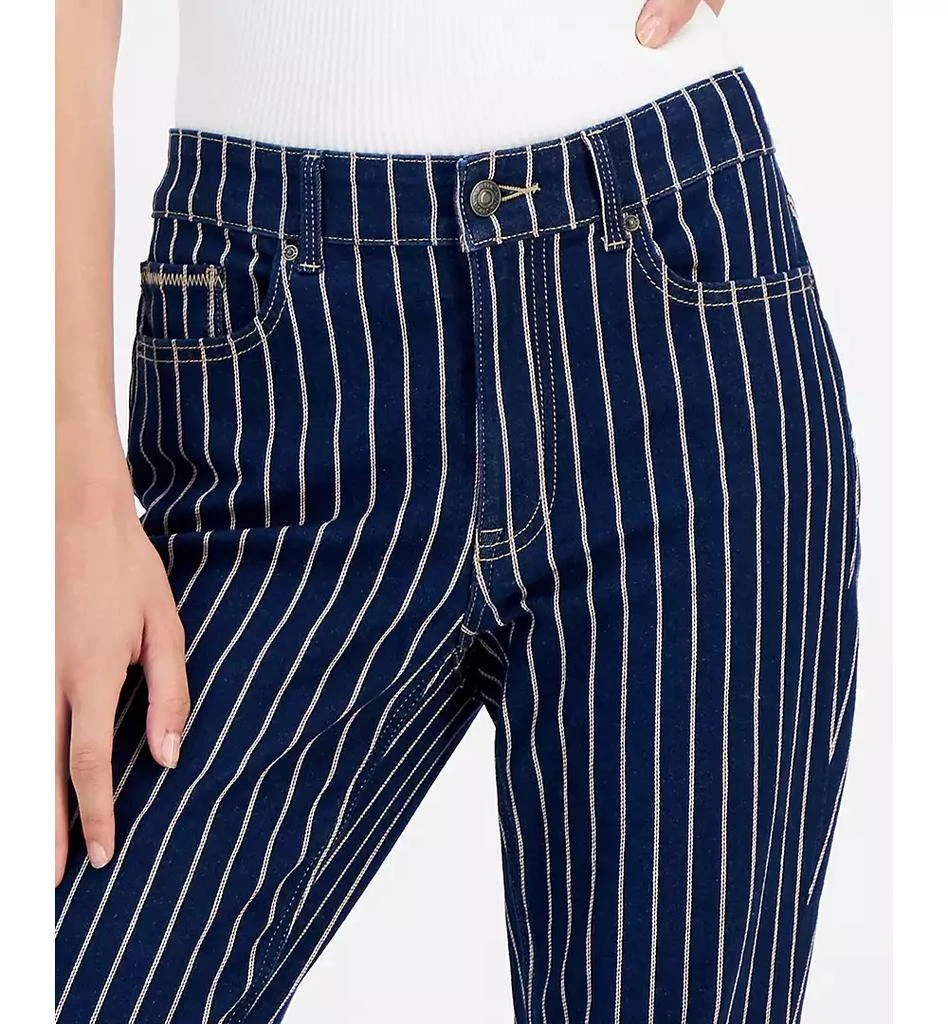 Nautica Jeans Women's Striped Straight-Leg Ankle Jeans 4