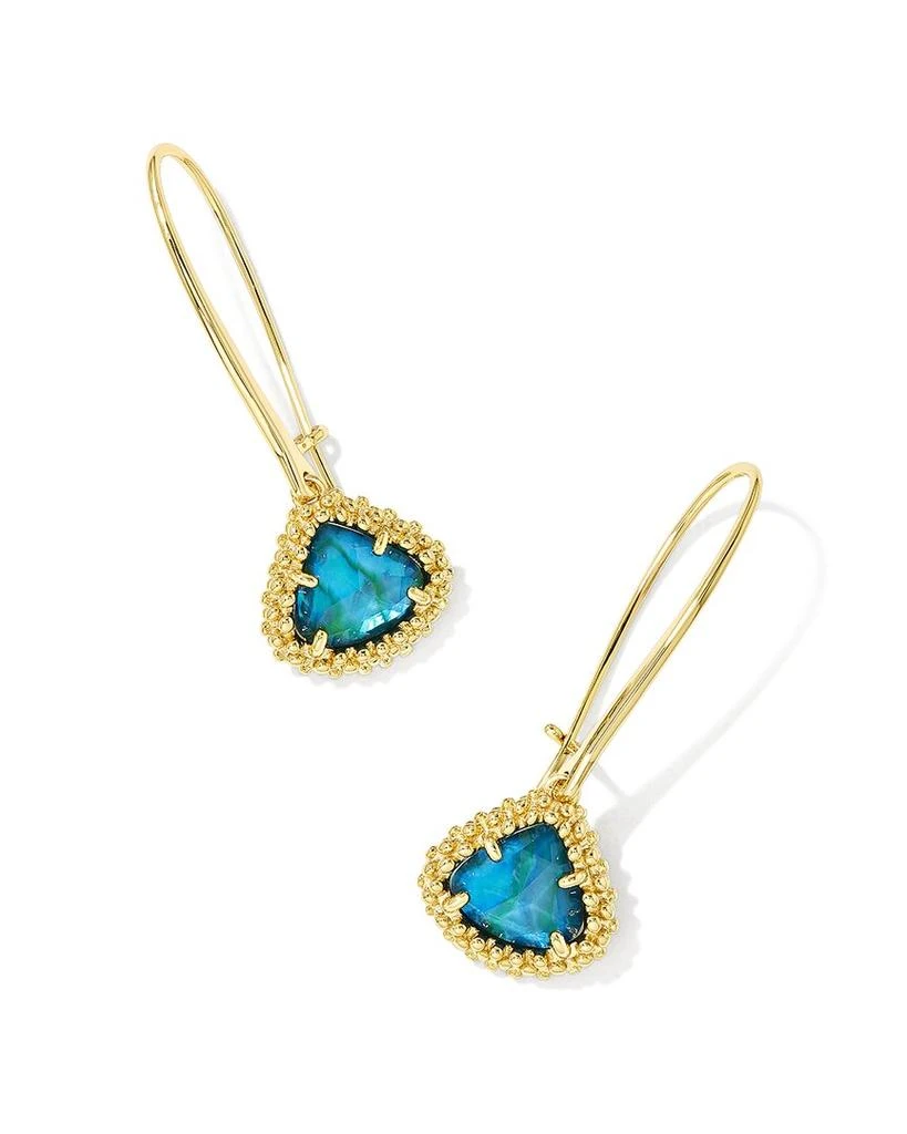 Kendra Scott Framed Kendall Wire 14K Plated Kyocera Opal Drop Earrings