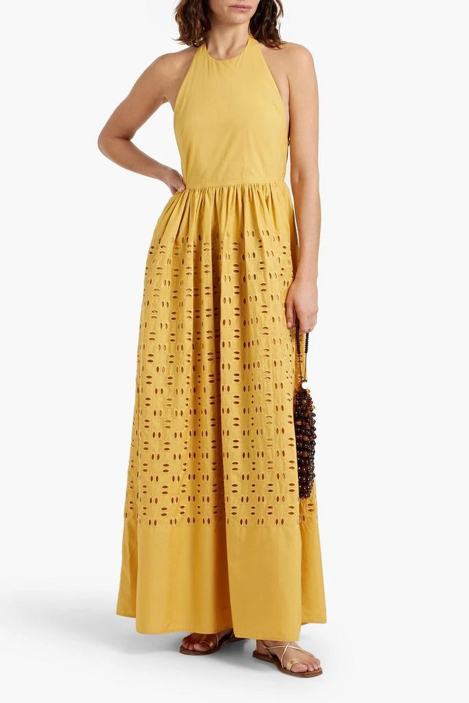 A.L.C. Blair broderie anglaise cotton halterneck maxi dress 2