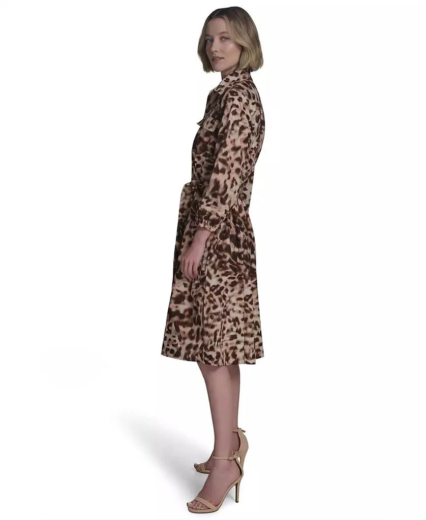 HALSTON Women's Cotton Printed Tie-Waist Shirtdress 3