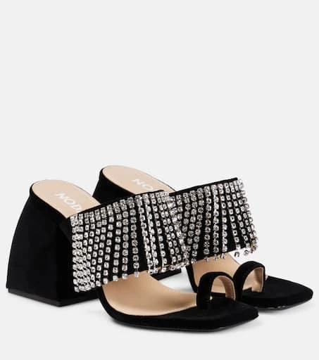 NODALETO Bulla Preston black velvet high sandals 1