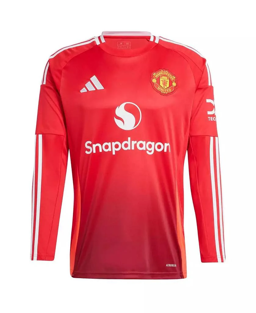 Adidas Men's Red Manchester United 2024/25 Home Long Sleeve Replica Jersey 4