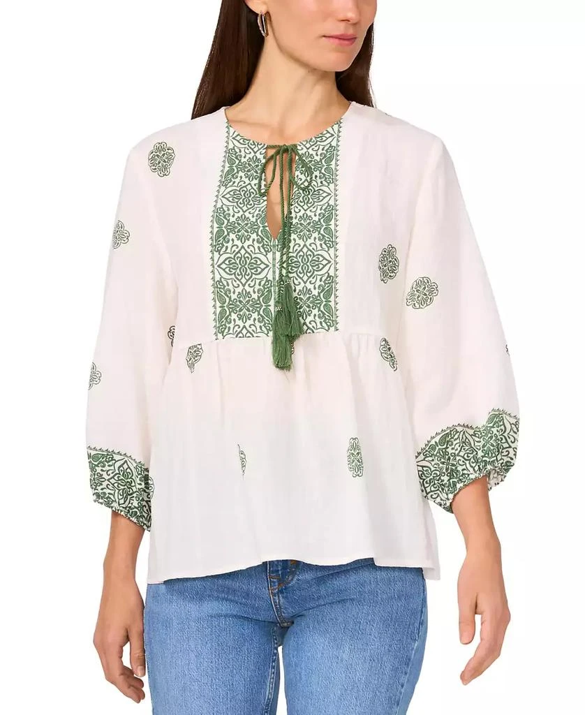 Vince Camuto Women's Tie-Neck 3/4-Sleeve Top 1