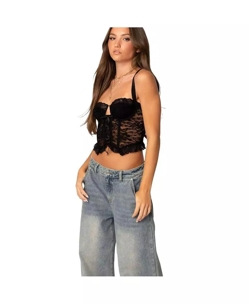 Edikted Women
s Josslyn Sheer Lace Corset 3