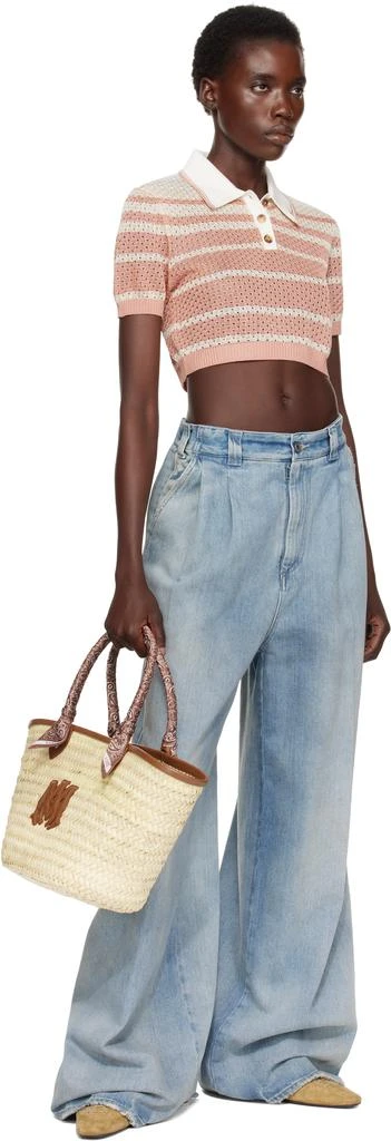 AMIRI Beige 
Brown MA Raffia Macro Tote 4